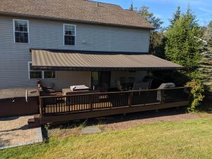 Brown Awning With Brown Deck