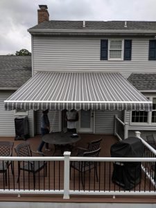 Gray And White Awning