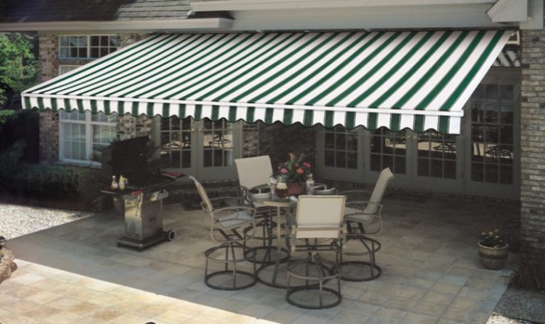 Home With Striped Awning