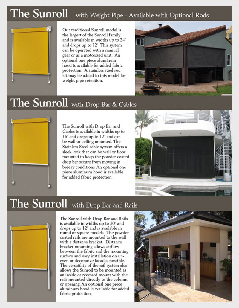 Graphic Of The Sunroll Retractable Screen Models
